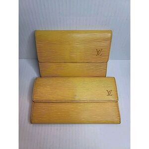 LOUIS VUITTON PARIS Ladies EPI WALLET Yellow Leather Made In France Spain Lot 2